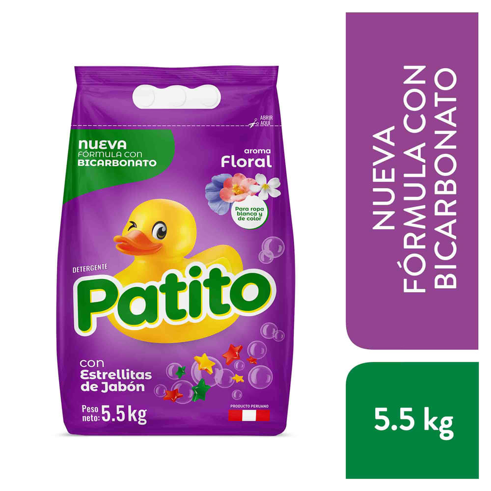 Detergente en Polvo Patito Bicarbonato Floral 5.5kg