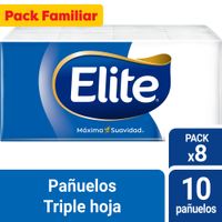 Pañuelos Desechables Elite con Aloe Vera Pack de 8 Paquetes de 10 unid