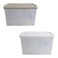 Caja Organizadora Krea Rueda Transparente con Tapa 50L