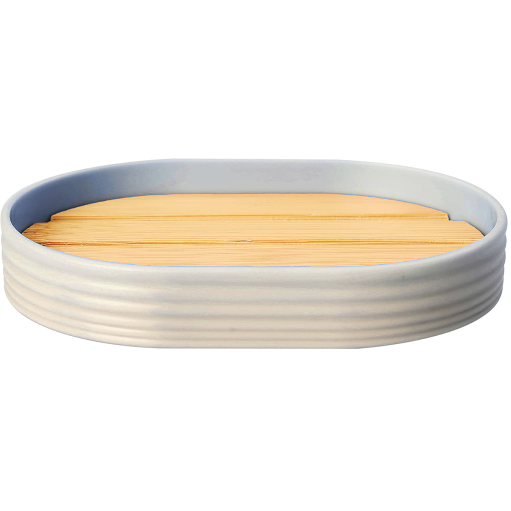 Jabonera Krea Plástico Bambú Ecru