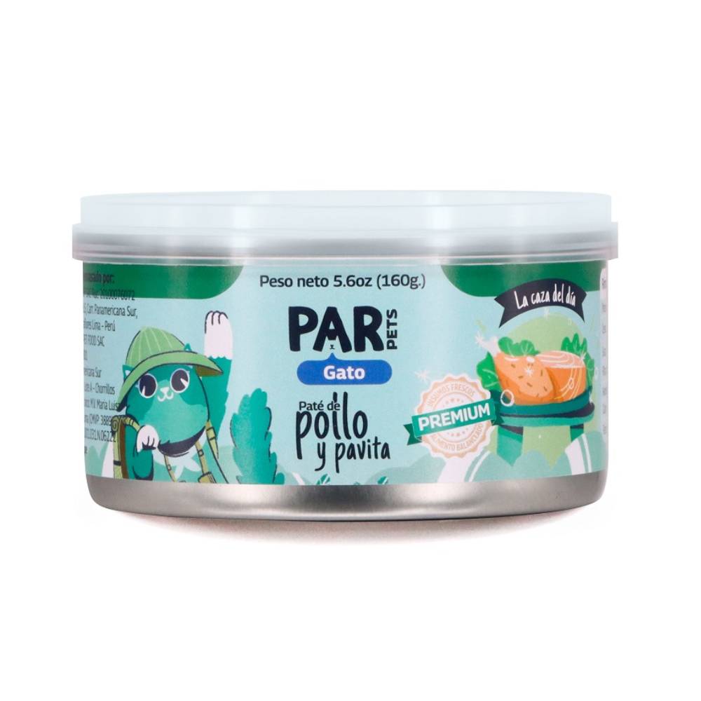 PAR PETS GATO PATÉ DE POLLO/PAVITA 160G
