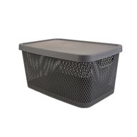 Caja Krea Plastica Textura Panal Gris 10L