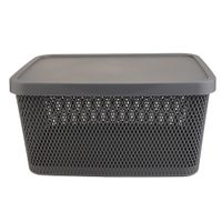 Caja Krea Plastica Textura Panal Gris 20L