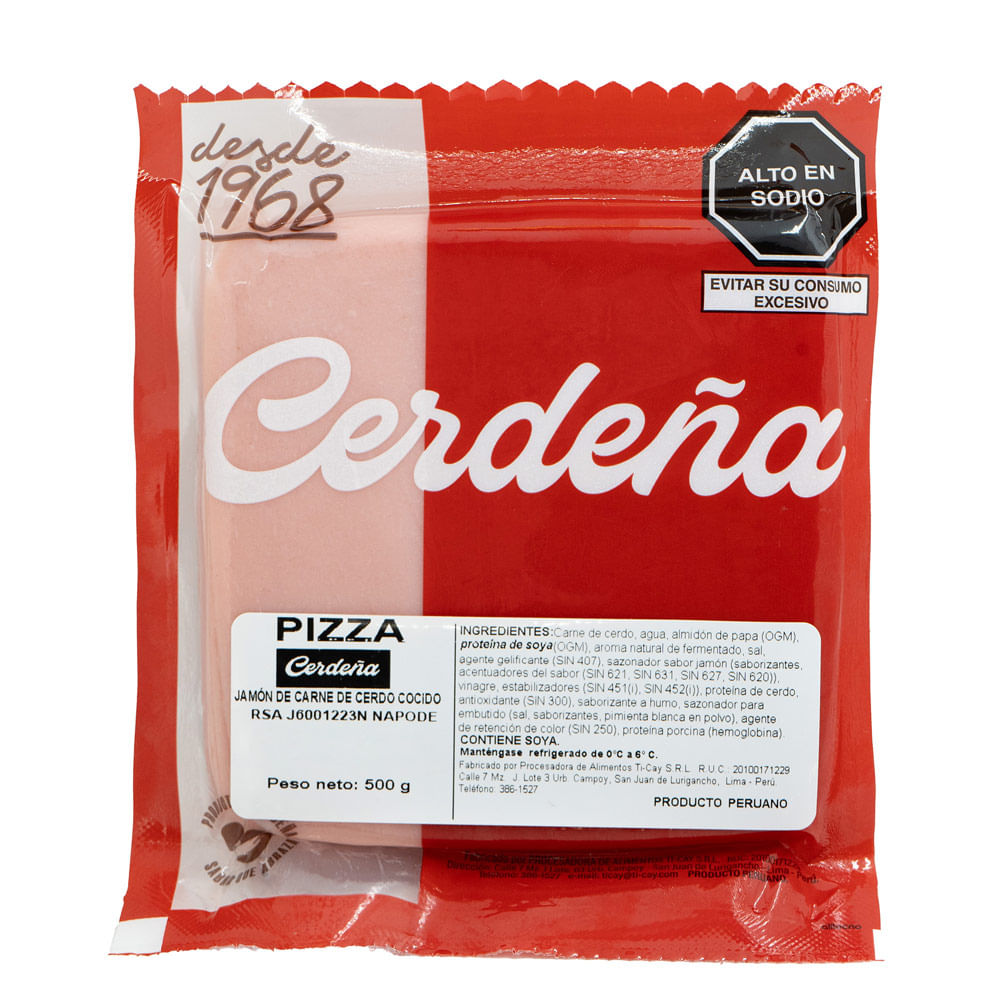 Jamón Pizzero Cerdeña 500g
