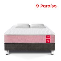 Cama Paraíso Medallón Ergonómico Acero Queen + 2 Almohadas + Protector