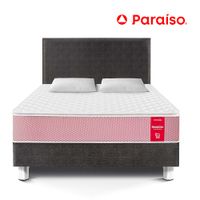 Dormitorio Medallón Ergonómico Acero Queen + 2 Almohadas + Protector