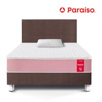 Dormitorio Paraíso Medallón Ergonómico Chocolate 1.5 Plazas + 1 Almohada + Protector