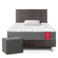 Dormitorio Su Majestad de Lujo 1.5 Plaza Acero + Puff