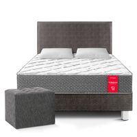 Dormitorio Su Majestad de Lujo 2 Plazas Acero + Puff