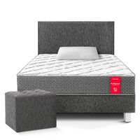 Dormitorio Su Majestad de Lujo 1.5 Plaza Charcoal + Puff