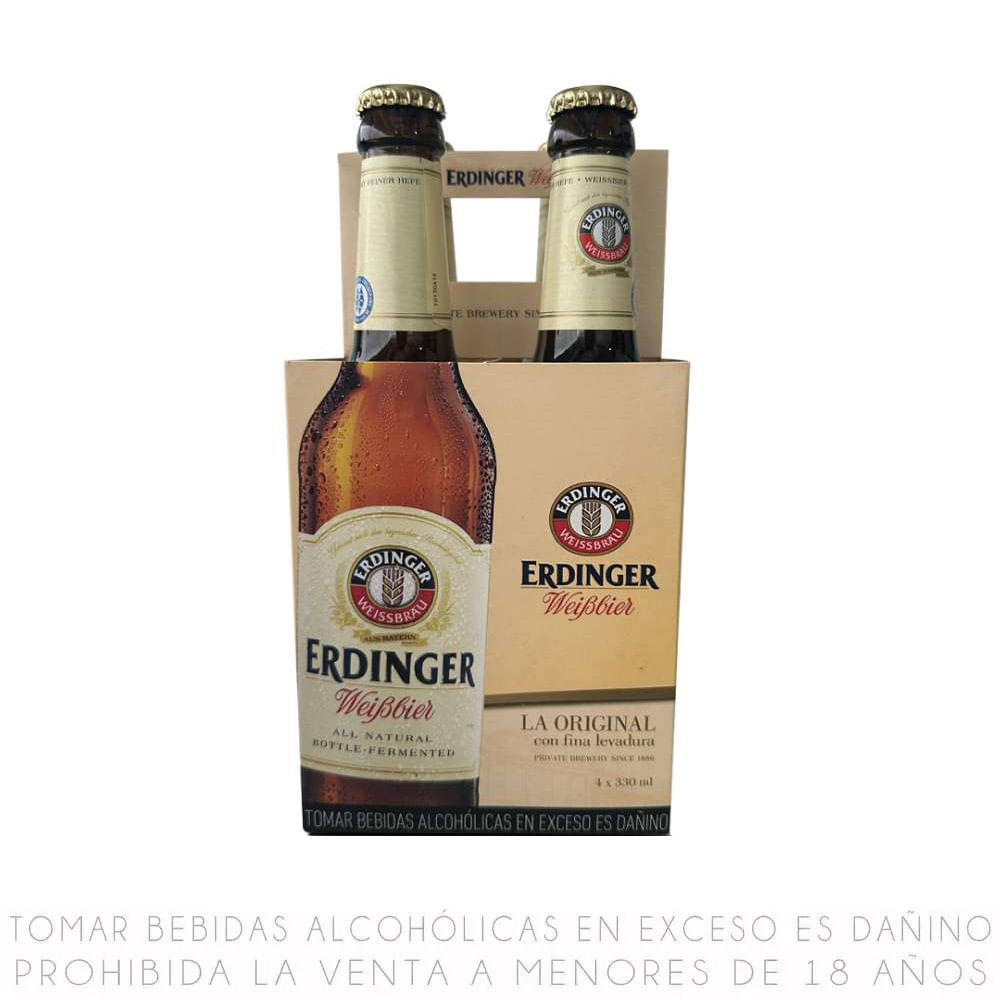 Fourpack Cerveza Erdinger Weissbier Botella 330ml