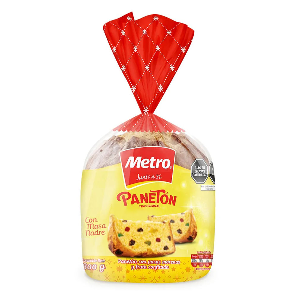 Panetón Tradicional Metro Bolsa 800g