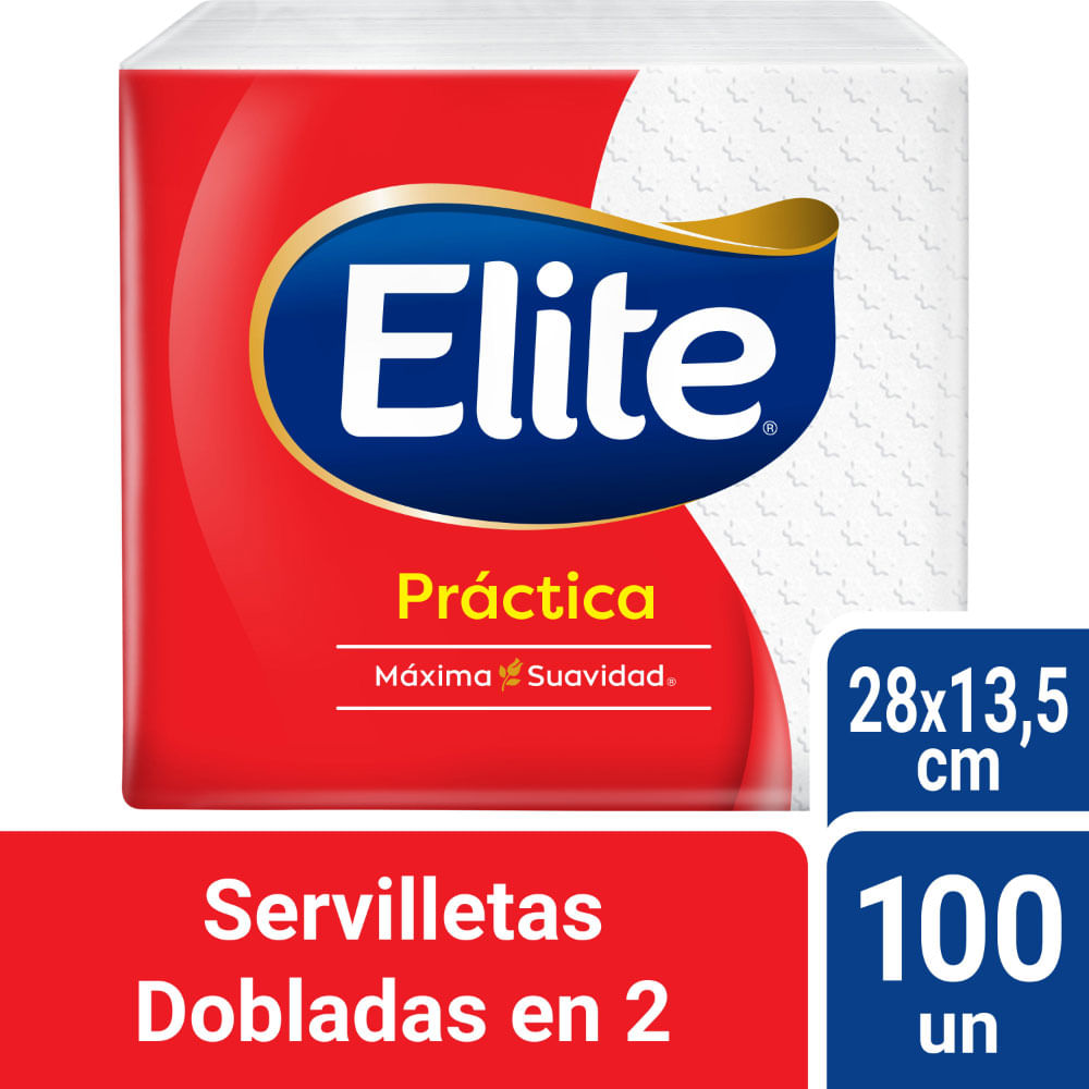 Servilletas Dobladas en 2 Elite Práctica 100un