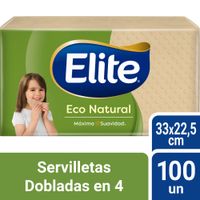 Servilleta Elite Eco Natural Doblada en 4 100x24