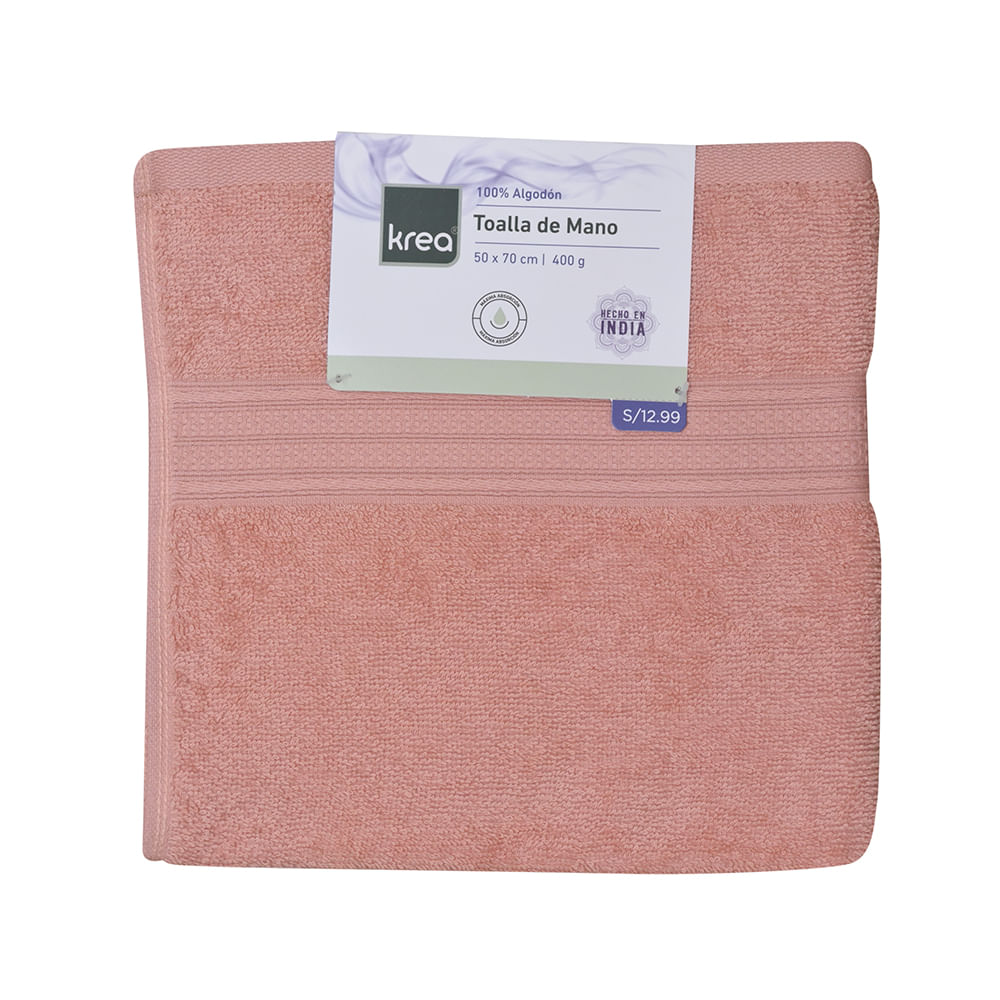 Toalla Mano Krea 50x70cm 400gsm Rosado