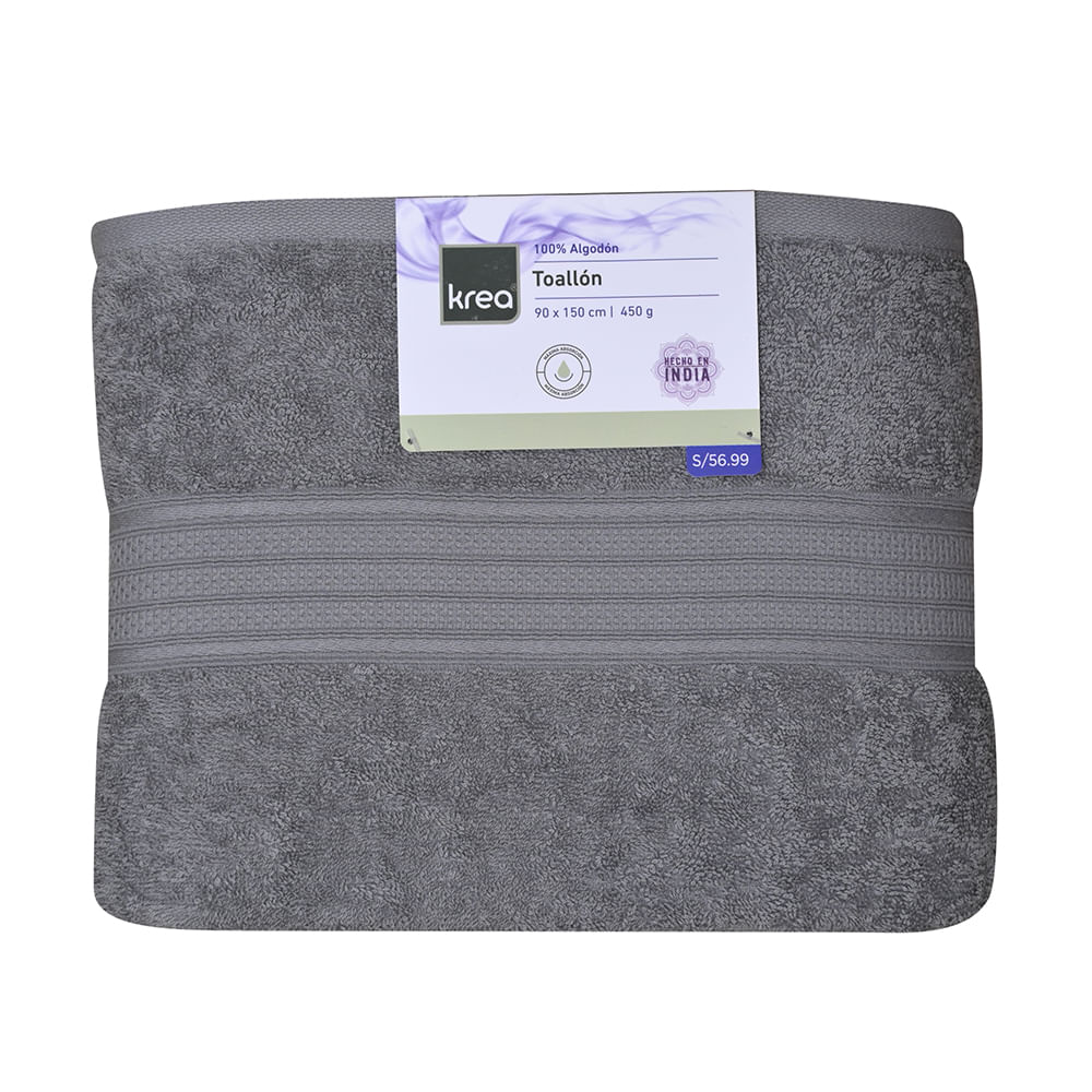 Toallon Krea 90x150cm 450gsm Gris Oscuro