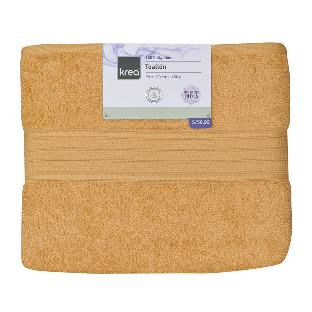 Toallon Krea 90x150cm 450gsm Mostaza