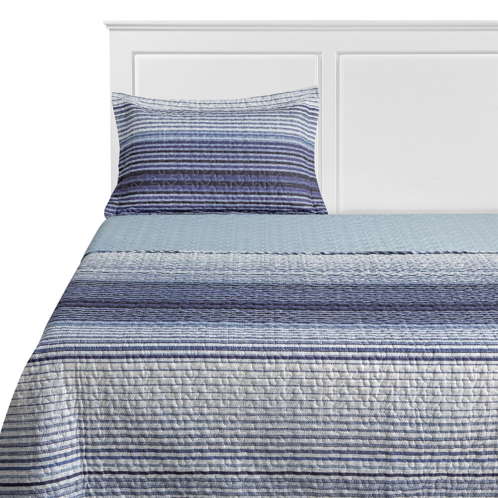 Quilt Estampado Krea 1.5P Microfibra Tartán Azul