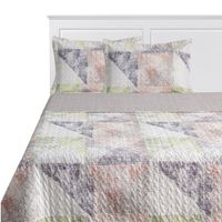 Cubrecama Estampada Krea King Plaza Microfibra Sup Hojas Texturas