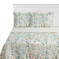 Cubrecama Estampada Krea King Plaza Microfibra Sup Flor Azul Vintage