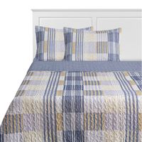 Cubrecama Estampado Krea Queen Plaza Microfibra Bloques