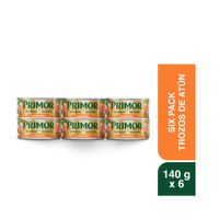 Sixpack Trozos de Atún en Aceite Vegetal Primor 140g