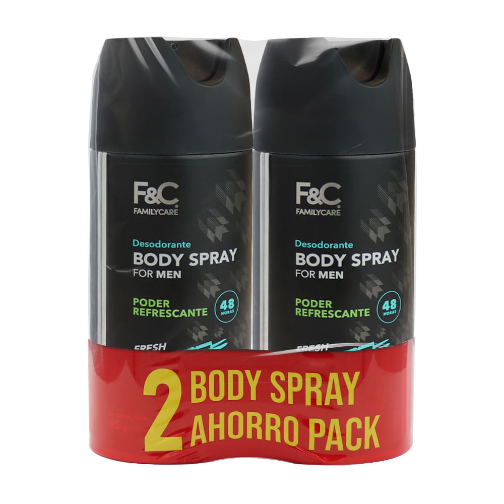 Twopack Body Spray Family Care for Men Fresh Boost 95g