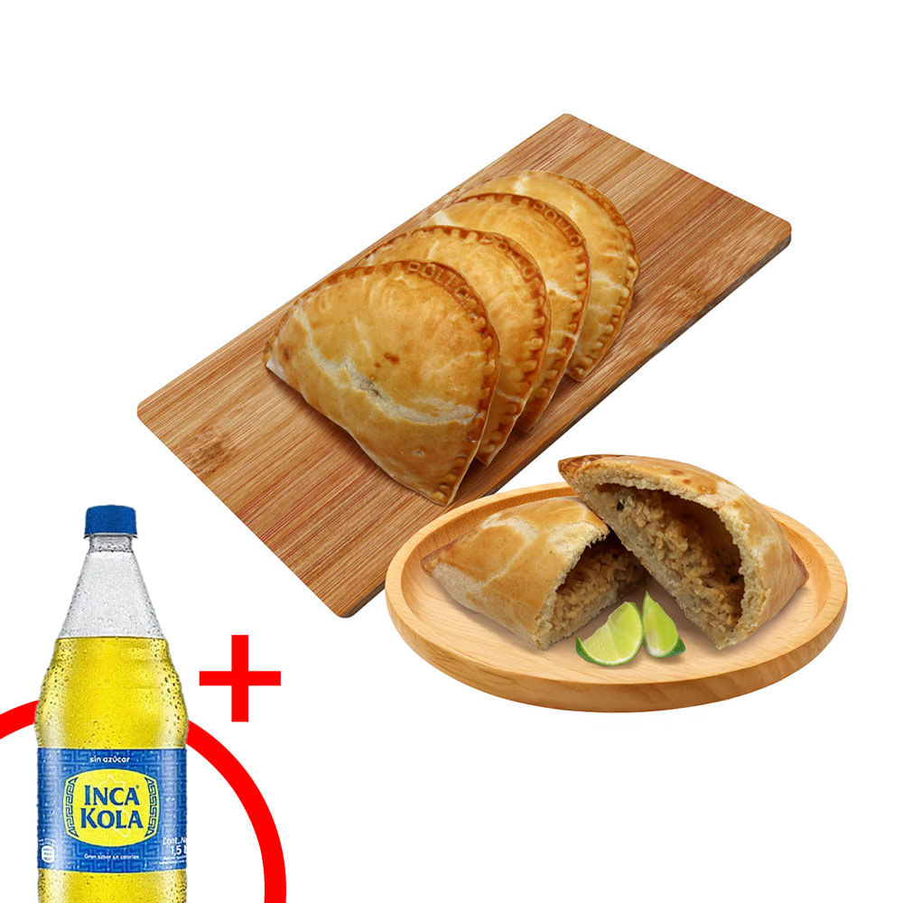 Combo 4un Empanada de Pollo + Gaseosas Botella 1.5L