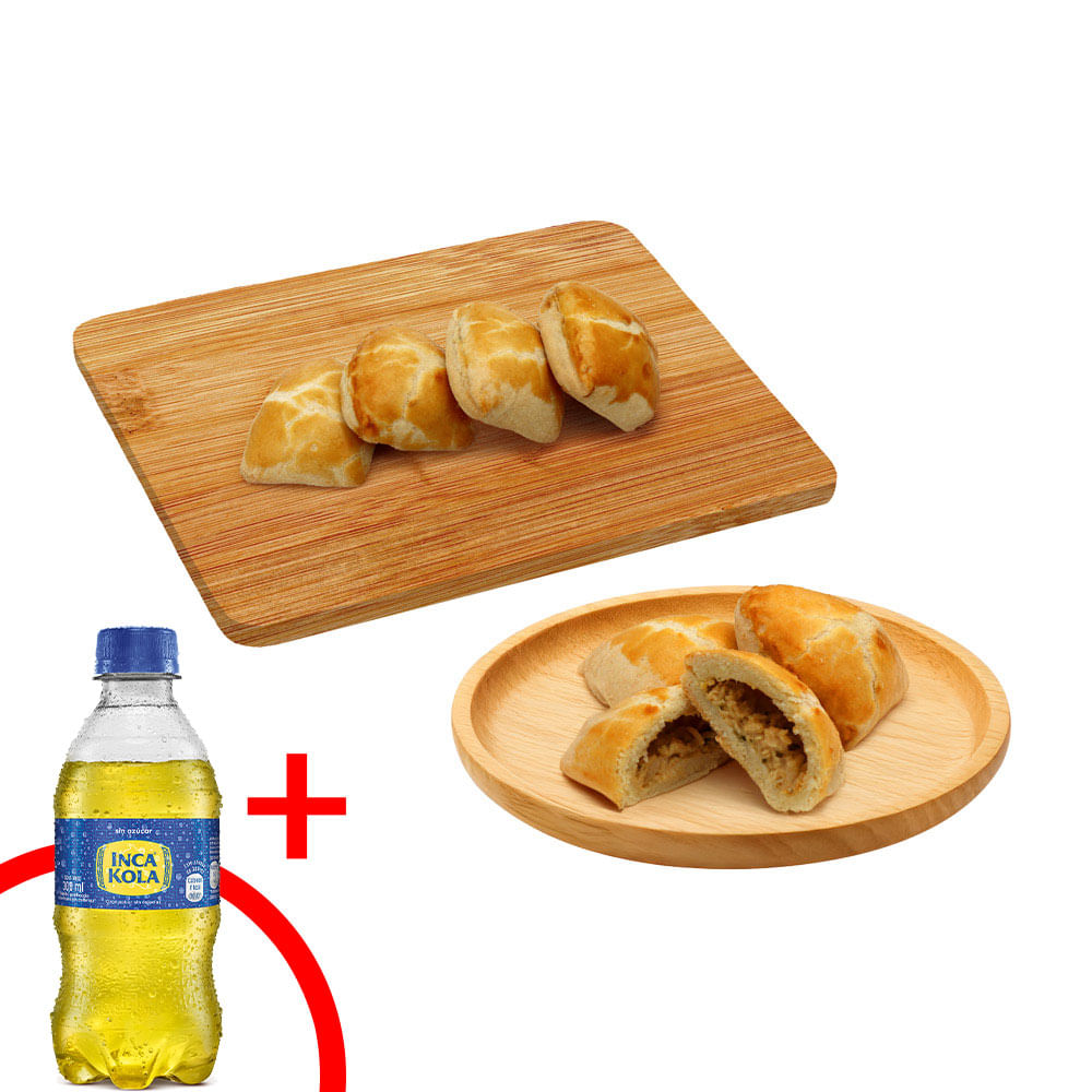 Combo 4un Empanada Cocktail de Pollo + Gaseosa Botella 300ml