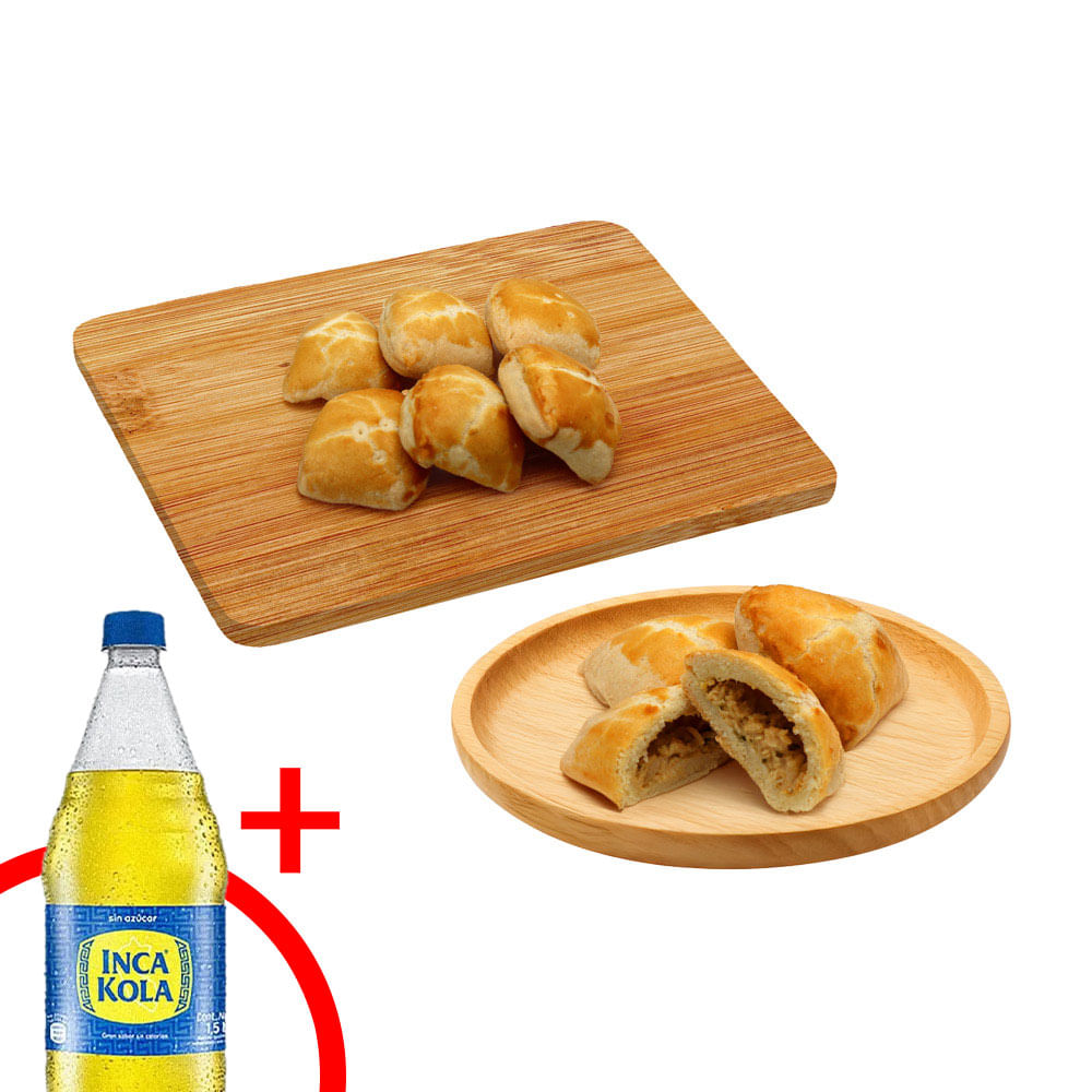 Combo 6un Empanada Cocktail de Pollo + Gaseosa Botella 1.5L