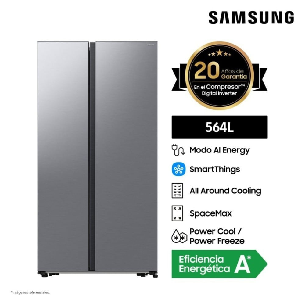 Refrigeradora Samsung 564Lt Plata RS57DG4000M9/PE