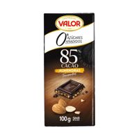 Chocolate Sin Azúcar Valor Almendras Troceadas 100g