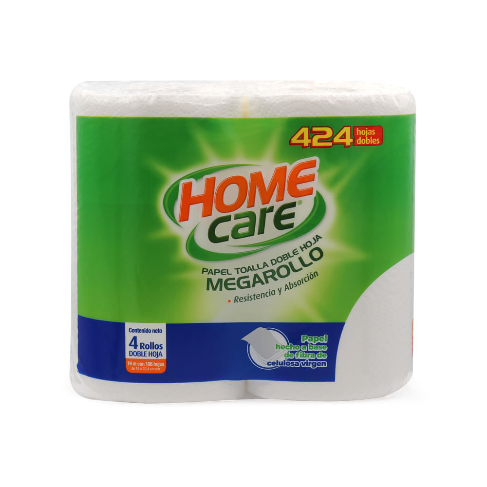 Papel Toalla Doble Hoja Home Care 4un
