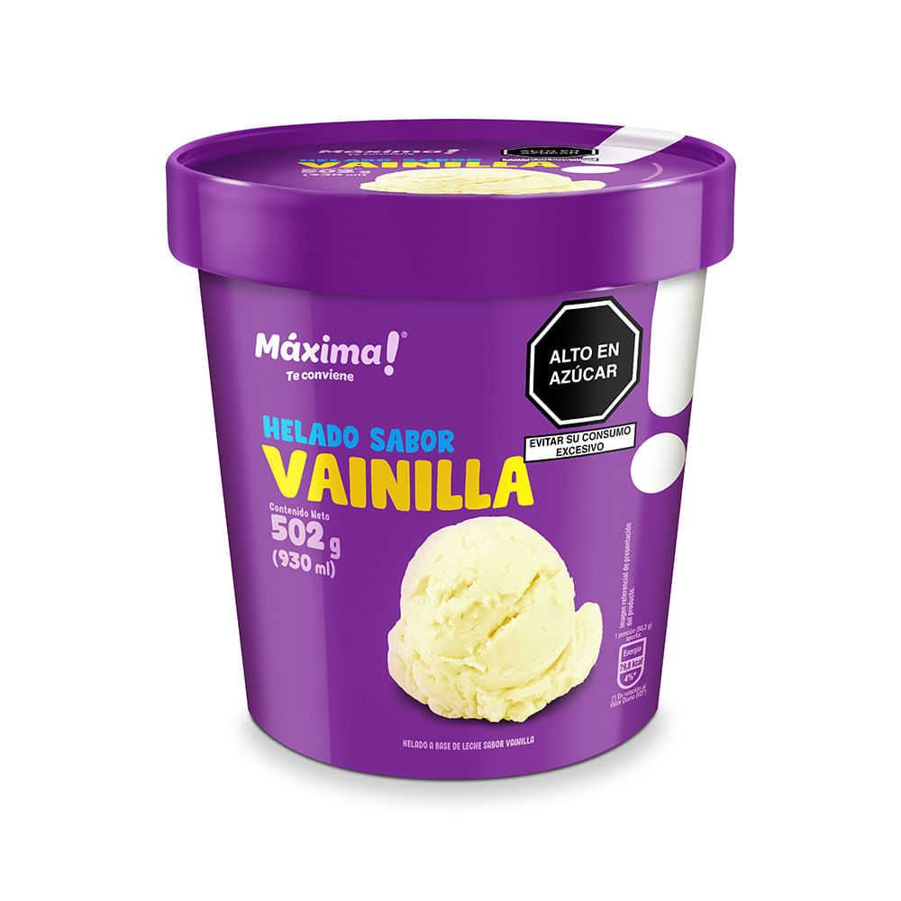 Helado Máxima Sabor Vainilla 930ml