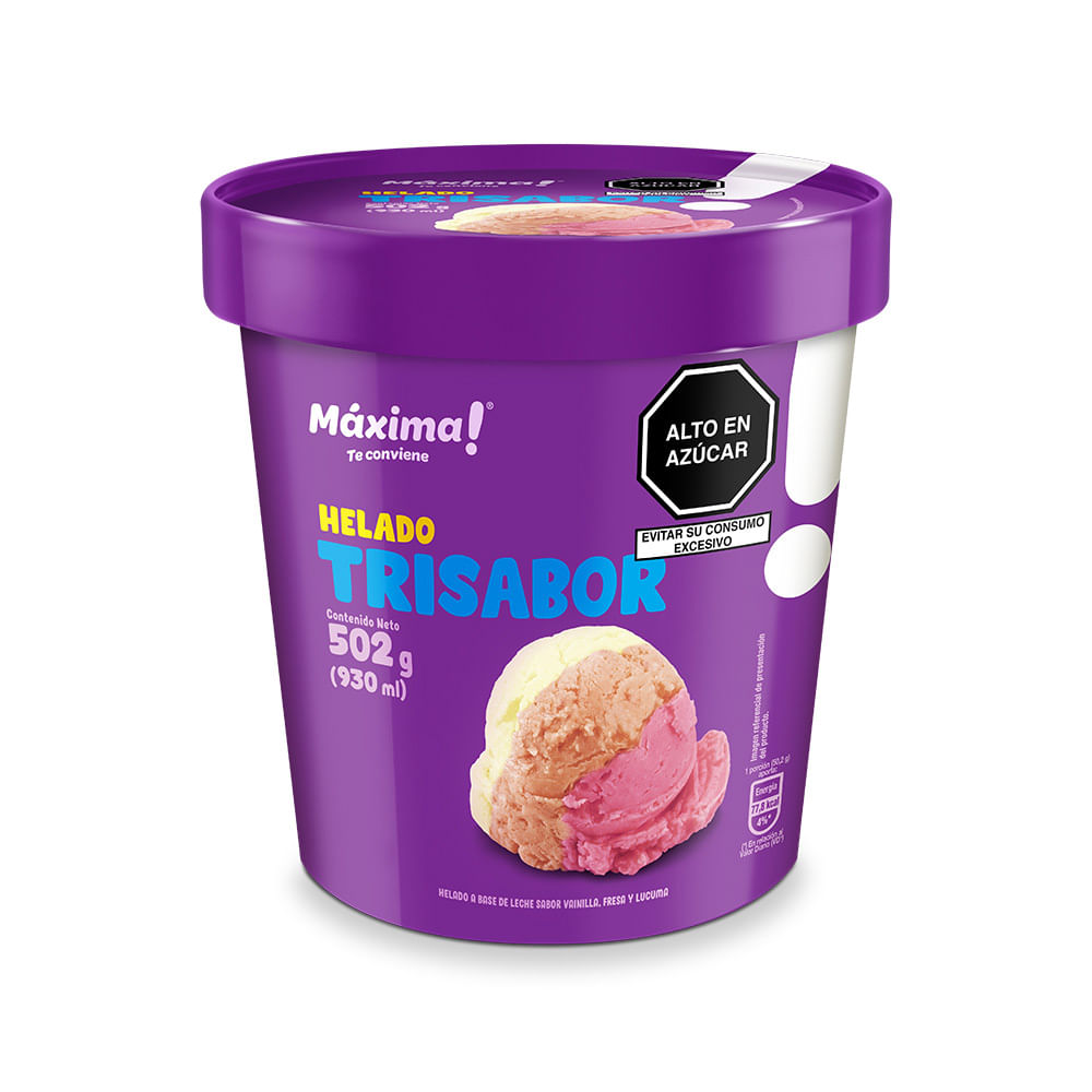 Helado Máxima Sabor Trisabor 930ml
