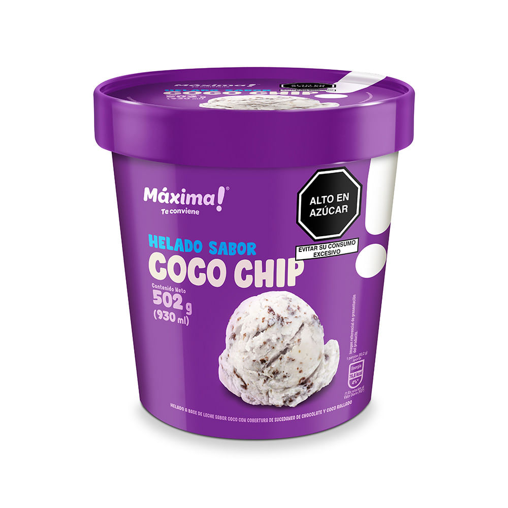 Helado Máxima Sabor Coco Chip 930ml