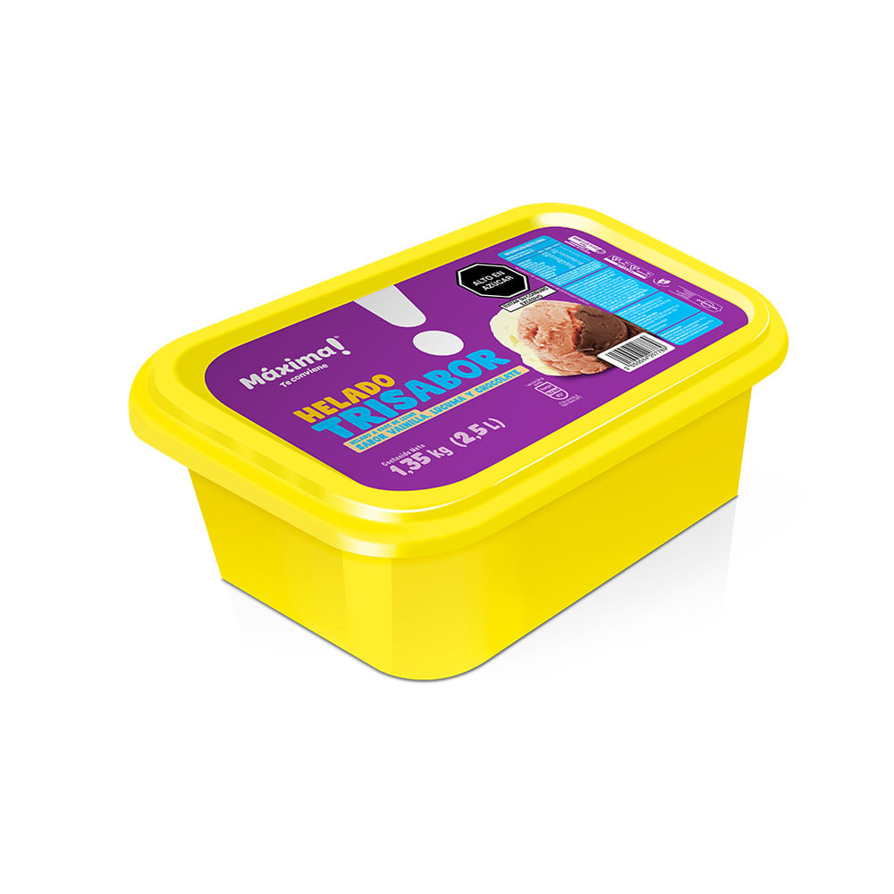 Helado Máxima Sabor Trisabor Chocolate 2.5L