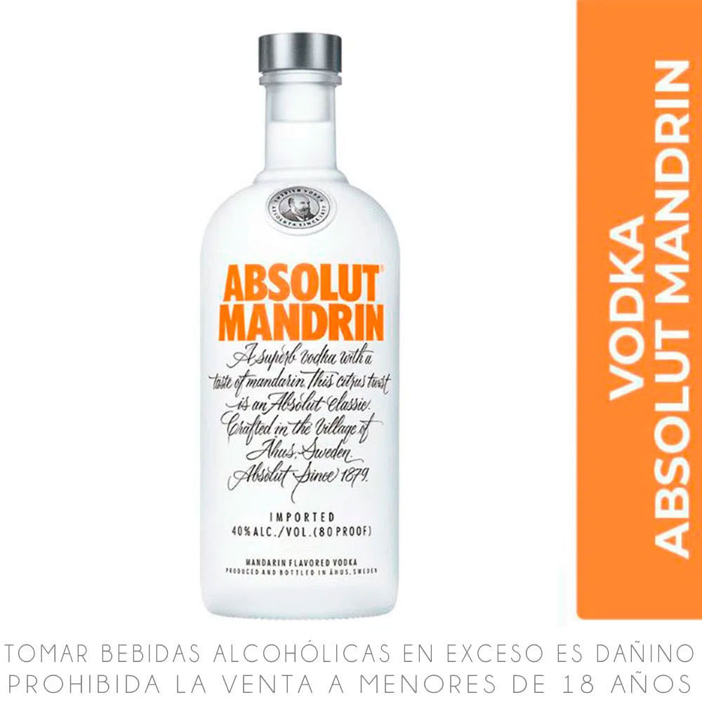 Vodka Absolut Mandrin Botella 700ml
