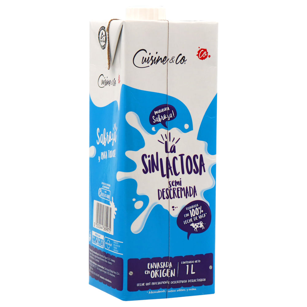 Leche UHT Sin Lactosa Cuisine & Co Caja 1L