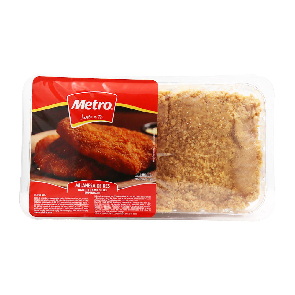Milanesa de Res Metro x kg