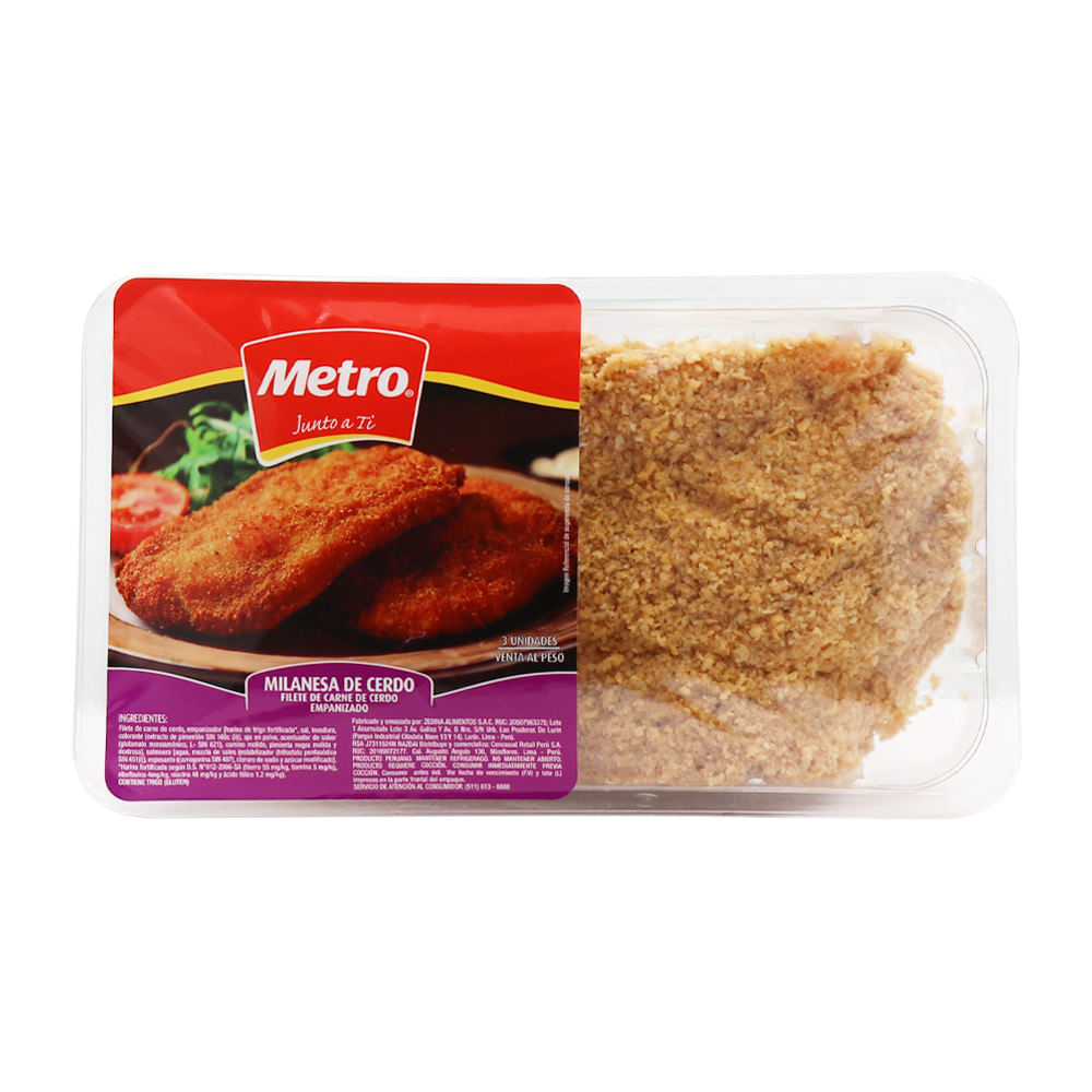 Milanesa de Cerdo Metro x kg