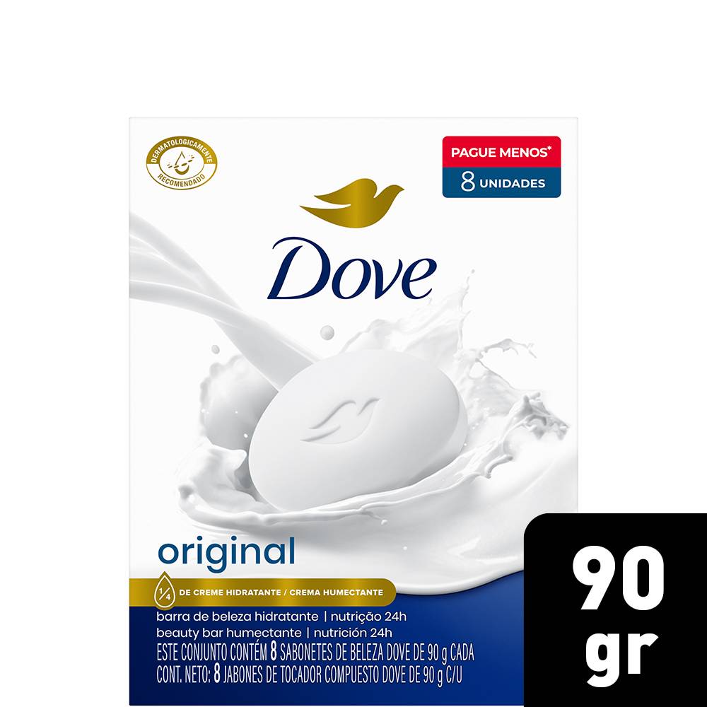 Pack x8 Jabón en Barra Dove Original 90g