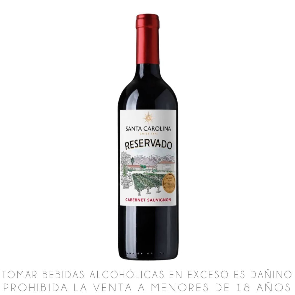 Vino Tinto Cabernet Sauvignon Santa Carolina Reservado Botella 750ml