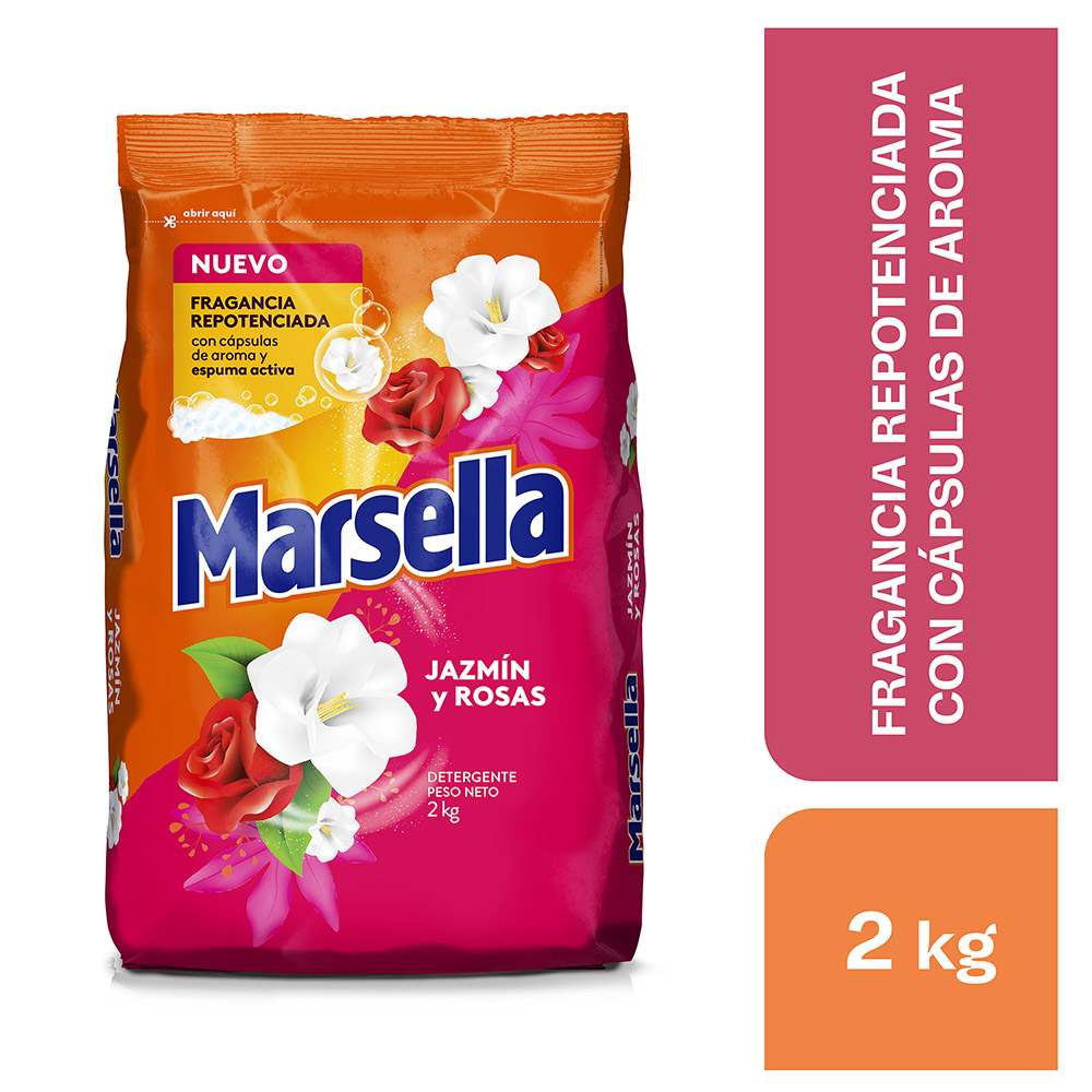 Detergente en Polvo Marsella Jazmín y Rosas 2kg