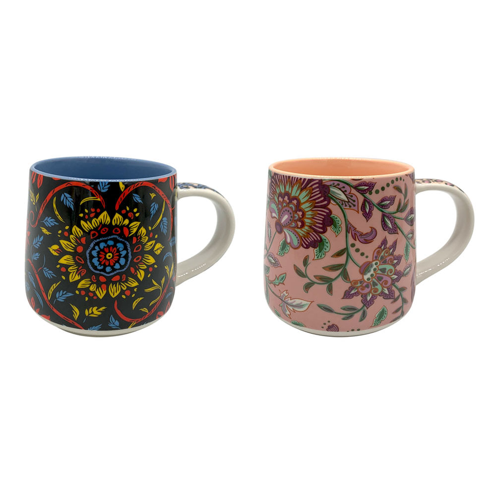 Taza Krea Flores Boho 400ml Surtido