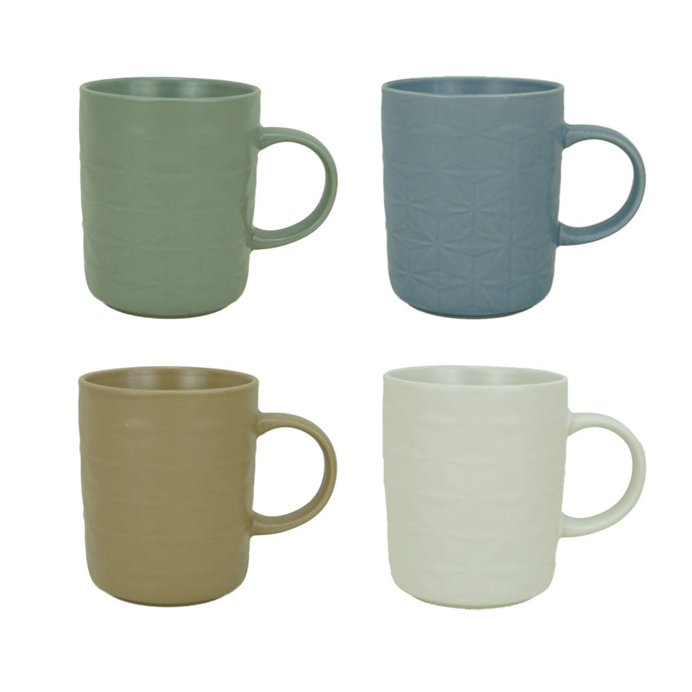 Taza Krea Emboss Color Mate 410ml Surtido