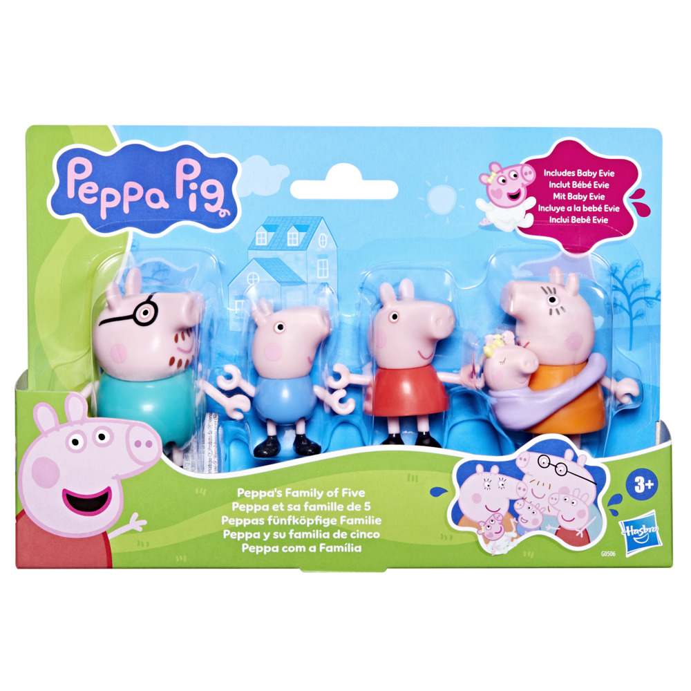 Set Peppa Pig Familia de Cinco con Bebé Evie