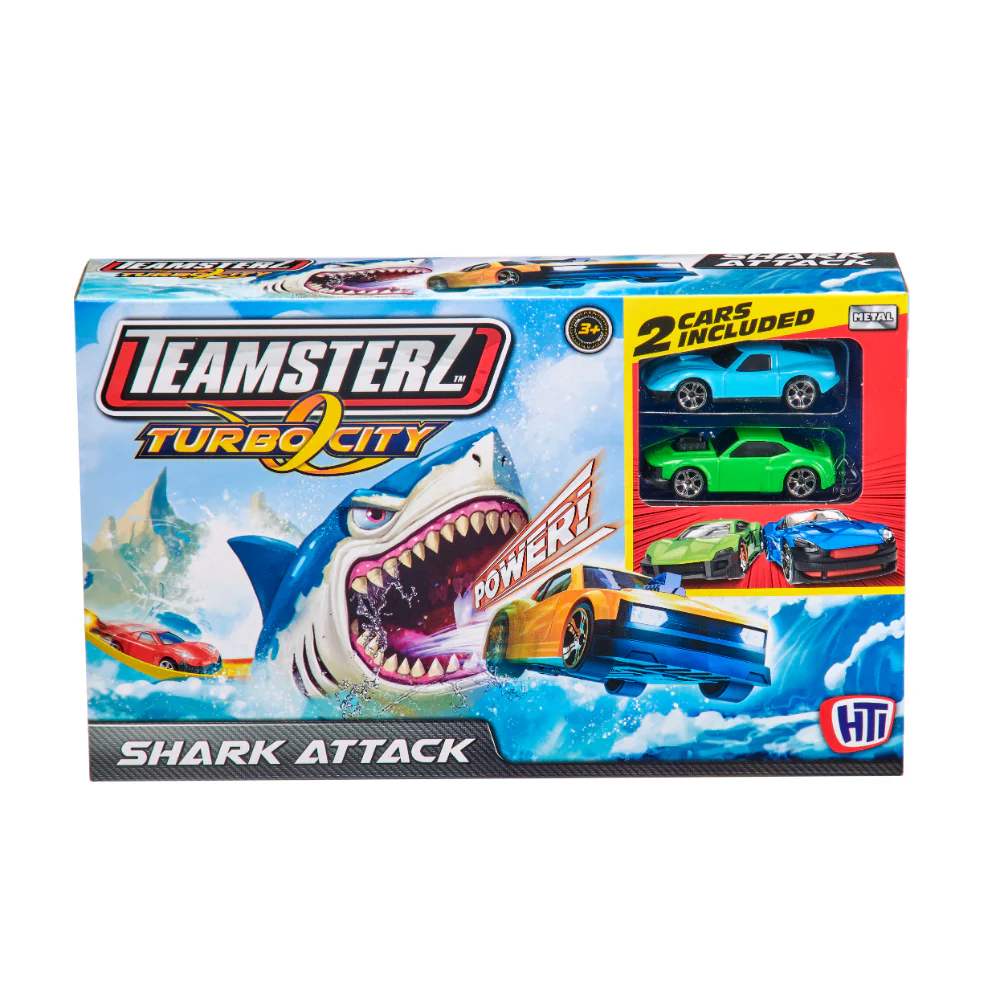 Ataque Tiburón + 2 Autos Teamsterz Lanzador