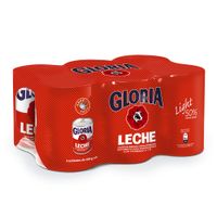 Sixpaxk Leche Reconstituida Gloria Light Lata 390g