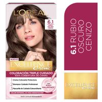 Tinte para Cabello 6.1 Rubio Oscuro Cenizo Creme Caja 162.5 ml